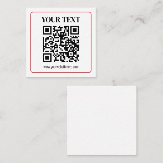 Einfacher Schwarz-Weiß-QR-Code mit rotem Rand Begleitkarte (Vorne/Hinten)