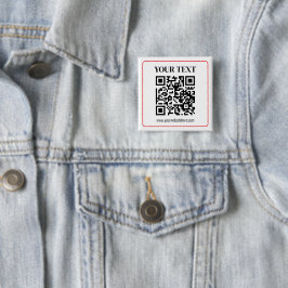 Einfacher Schwarz-Weiß-QR-Code mit rotem Rand Button