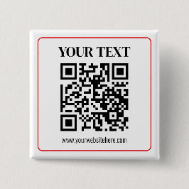 Einfacher Schwarz-Weiß-QR-Code mit rotem Rand Button