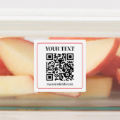 Einfacher Schwarz-Weiß-QR-Code mit rotem Rand Etiketten (Befestigt)
