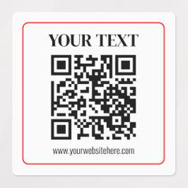 Einfacher Schwarz-Weiß-QR-Code mit rotem Rand Etiketten