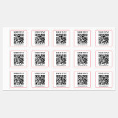 Einfacher Schwarz-Weiß-QR-Code mit rotem Rand Etiketten (Blatt)