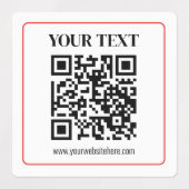 Einfacher Schwarz-Weiß-QR-Code mit rotem Rand Etiketten (Design 2)