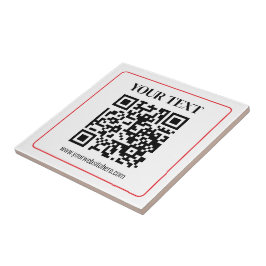 Einfacher Schwarz-Weiß-QR-Code mit rotem Rand Fliese