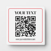 Einfacher Schwarz-Weiß-QR-Code mit rotem Rand Fotoplatte (Vorderseite)
