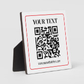 Einfacher Schwarz-Weiß-QR-Code mit rotem Rand Fotoplatte (Vorderseite)