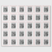 Einfacher Schwarz-Weiß-QR-Code mit rotem Rand Geschenkpapier (Flach)