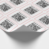 Einfacher Schwarz-Weiß-QR-Code mit rotem Rand Geschenkpapier (Ecke)