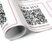 Einfacher Schwarz-Weiß-QR-Code mit rotem Rand Geschenkpapier (Rolleneckpunkt)