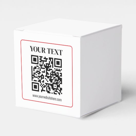 Einfacher Schwarz-Weiß-QR-Code mit rotem Rand Geschenkschachtel (Vorderseite)