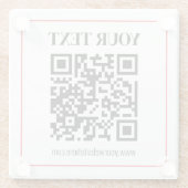 Einfacher Schwarz-Weiß-QR-Code mit rotem Rand Glasuntersetzer (Rückseite)