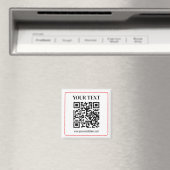 Einfacher Schwarz-Weiß-QR-Code mit rotem Rand Magnet (In Situ (Geschirrspüler))