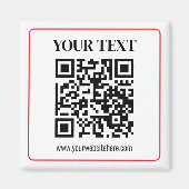 Einfacher Schwarz-Weiß-QR-Code mit rotem Rand Magnet (Vorne)