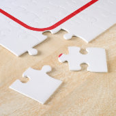 Einfacher Schwarz-Weiß-QR-Code mit rotem Rand Puzzle (Seite)