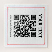 Einfacher Schwarz-Weiß-QR-Code mit rotem Rand Puzzle (Horizontal)