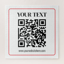 Einfacher Schwarz-Weiß-QR-Code mit rotem Rand Puzzle