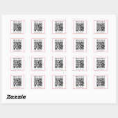 Einfacher Schwarz-Weiß-QR-Code mit rotem Rand Quadratischer Aufkleber (Blatt)