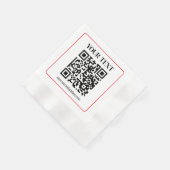 Einfacher Schwarz-Weiß-QR-Code mit rotem Rand Serviette (Ecke)