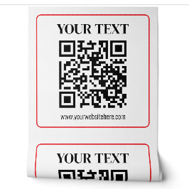 Einfacher Schwarz-Weiß-QR-Code mit rotem Rand Tapete