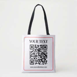 Einfacher Schwarz-Weiß-QR-Code mit rotem Rand Tasche