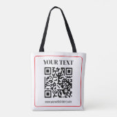 Einfacher Schwarz-Weiß-QR-Code mit rotem Rand Tasche (Rückseite)