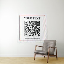 Einfacher Schwarz-Weiß-QR-Code mit rotem Rand