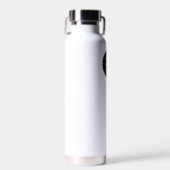 Einfacher Schwarz-weißer Monogramm-Zoll Trinkflasche (Vorne)