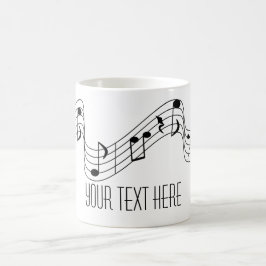Einfacher Schwarz-weißer Musiknoten-individueller Kaffeetasse
