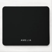 Einfacher schwarzer benutzerdefinierter Name Mousepad (Vorne)