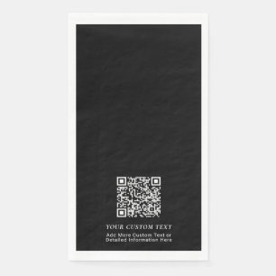 Einfacher Schwarzer Benutzerdefinierter QR-Code Ge Serviette