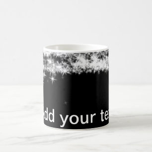 Einfacher schwarzer Glitter-Sternenglanz, fügen Si Kaffeetasse