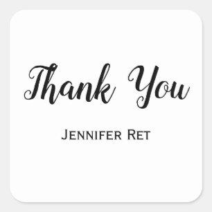 einfacher schwarzer Kalligraphie-Abschluss Quadratischer Aufkleber