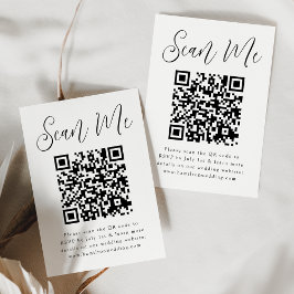 Einfacher schwarzer Schrift-QR-Code für Hochzeits- Begleitkarte