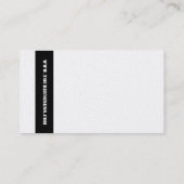 Einfacher schwarzer Streifen auf weißem Visitenkarte (Rückseite)