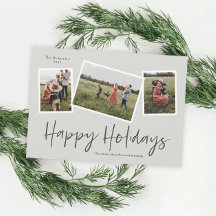 Einfacher Script Happy Holidays 3 Foto Collage
