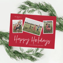 Einfacher Script Happy Holidays 3 Foto Collage