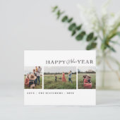 Einfacher Script-Happy New Year Foto Holiday Postkarte (Stehend Vorderseite)