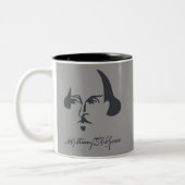Einfacher Shakespeare mit Unterzeichnung Zweifarbige Tasse (Links)