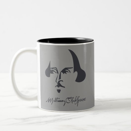 Einfacher Shakespeare mit Unterzeichnung Zweifarbige Tasse (Links)