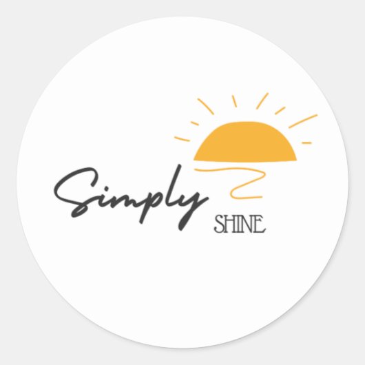 Einfacher Shine Sunshine Bright Circle Sticker (Vorderseite)