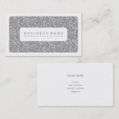 Einfacher silberner Glitzer Visitenkarte (Vorne/Hinten)