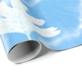 EINFACHER SKLAUBBLAU MIT WEISSEN BLÄTTER WASSERFAR GESCHENKPAPIER (Rolleneckpunkt)