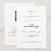 Einfacher Skript-QR-Code zur Hochzeit Einladung (Vorne/Hinten)