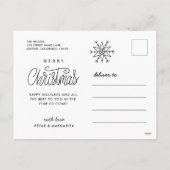 Einfacher Snowflake-Minimal Feiertagspostkarte (Rückseite)