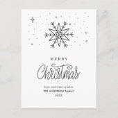 Einfacher Snowflake-Minimal Feiertagspostkarte (Vorderseite)