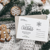 Einfacher Snowflake-Minimal Feiertagspostkarte