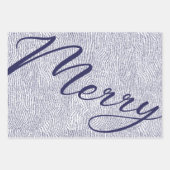 Einfacher Spaß Blue Frohe Weihnachtsfeiertage Geschenkpapier Set (Vorderseite)