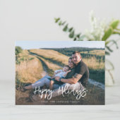 Einfacher Spaß Minimalistisch Happy Holidays Foto (Stehend Vorderseite)