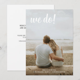 Einfacher Spaß mit randlosem Foto Wir heiraten Save The Date
