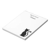 Einfacher Spaß Moderne Black Cat Niedlich Notizblock (Rotiert)